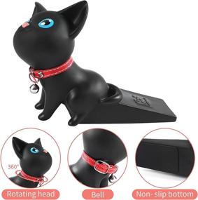 img 3 attached to Huinsh Cute Cat Door Stoppers: 🐱 Decorative Rubber Security Wedges for Door Clearance, 2-Pack