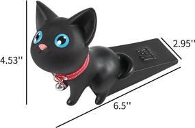 img 2 attached to Huinsh Cute Cat Door Stoppers: 🐱 Decorative Rubber Security Wedges for Door Clearance, 2-Pack