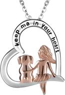 🐬 charming sterling silver animal necklace collection: dolphin, horse, dog and eternal love heart pendant - perfect jewelry gifts for women and teen girls logo