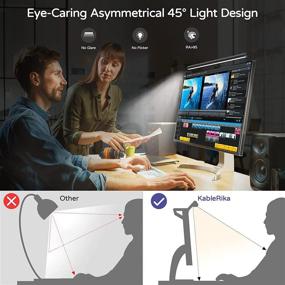 img 2 attached to 🖥️ KableRika LED Monitor Lamp - Eye-Friendly Computer Screen Light Bar, USB Powered, Touch Sensor, Non-Glare, 6 Color Temperatures, Matte Black Office Lamp for PC, WFH Setups