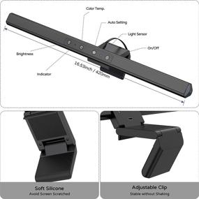 img 3 attached to 🖥️ KableRika LED Monitor Lamp - Eye-Friendly Computer Screen Light Bar, USB Powered, Touch Sensor, Non-Glare, 6 Color Temperatures, Matte Black Office Lamp for PC, WFH Setups