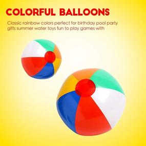 img 2 attached to 🏖️ Inflatable Beach Balls 10 Pack: 12&#34; Rainbow Pool Toys for Kids - Fun Water Play in Summer, Perfect for Pool Parties!"