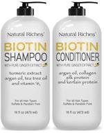 nourishing biotin shampoo and conditioner set with ginger turmeric extract & keratin for boosting hair follicle health and thicker hair growth - sulfate-free 2x16 fl oz. logo