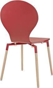 img 1 attached to 🔴 Red Mid-Century Modern Kitchen and Dining Room Chair by Modway Path