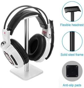 img 3 attached to Универсальная алюминиевая вешалка для наушников для AirPods Max, HyperX Cloud II, Xbox One, Turtle Beach, Sennheiser, Sony, Bose, Beats, дисплея игровых наушников для ПК и беспроводных наушников - черная