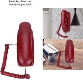 img 3 attached to 📞 Yoidesu Wall Corded Telephone: Red, Wall Mount & Landline Phone with Mute and Flash Function