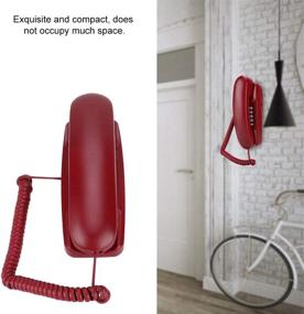 img 1 attached to 📞 Yoidesu Wall Corded Telephone: Red, Wall Mount & Landline Phone with Mute and Flash Function