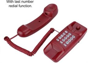 img 2 attached to 📞 Yoidesu Wall Corded Telephone: Red, Wall Mount & Landline Phone with Mute and Flash Function