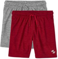 🏀 2-pack boys marled performance basketball shorts by the children's place logo