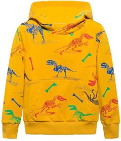 img 4 attached to 🦖 TLAENSON Lightweight Stretchy Dinosaur Sweatshirts for Boys in Fashion Hoodies & Sweatshirts