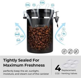 img 2 attached to ☕ Airtight Stainless Steel Coffee Canisters with Scoop, Date Tracker & CO2 Valve - 61Fl Oz, Black