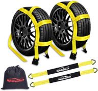 🚗 autofonder 2pc tow dolly basket straps with flat hook - secure 14"-17" tires & 10,000 lbs breaking strength tire bonnet & tire net - 2” over wheel car basket tie down straps, axle straps & carrying bag logo