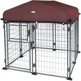 img 4 attached to 🐶 Neocraft My Pet Companion Dog Kennel with Roof Cover (4.5’) - Weather Resistant Heavy Duty Outdoor Welded Wire Kennel for Medium Sized Dogs - Easy Assembly with Winter Protection