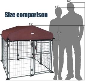 img 1 attached to 🐶 Neocraft My Pet Companion Dog Kennel with Roof Cover (4.5’) - Weather Resistant Heavy Duty Outdoor Welded Wire Kennel for Medium Sized Dogs - Easy Assembly with Winter Protection