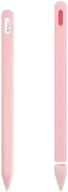 zalu fully protection silicone case sleeve holder grip + nib cover compatible with apple pencil (2nd generation) (pink) logo