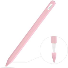 img 3 attached to ZALU Fully Protection Silicone Case Sleeve Holder Grip + Nib Cover Compatible With Apple Pencil (2Nd Generation) (Pink)