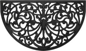 img 3 attached to 🚪 Achim Home Furnishings WRM1830IW6 Ironworks Wrought Iron Rubber Door Mat, 18 x 30 Inches, Black