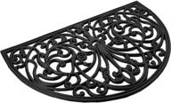 🚪 achim home furnishings wrm1830iw6 ironworks wrought iron rubber door mat, 18 x 30 inches, black logo