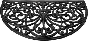 img 2 attached to 🚪 Achim Home Furnishings WRM1830IW6 Ironworks Wrought Iron Rubber Door Mat, 18 x 30 Inches, Black