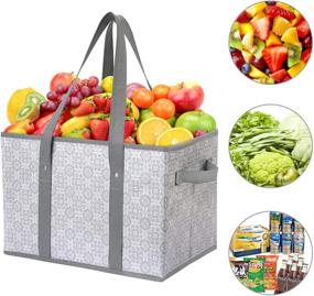 img 3 attached to 🛍️ WISELIFE Reusable Grocery Bags: Large Water-Resistant Totes for Shopping, Picnics, and More [3 Pack]