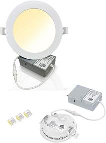 img 4 attached to 💡 Dimmable LED Recessed Lighting 6 inch - 3000K 4000K 5000K 1-Pack Ultra Thin Ceiling Light with Junction Box & 1050 Lumens - Selectable Color Temperature