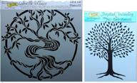 🌳 tree of life and mystic tree mixed media stencil set - ideal for arts, card making, journaling, scrapbooking - includes 12x12" and 6x9" templates - crafters workshop logo