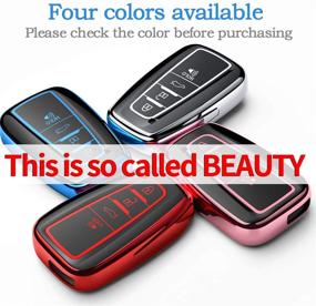 img 1 attached to Compatible With Toyota Key Fob Cover With Keychain Soft TPU 360 Degree Protection Key Case Fit For 2018-2021 Camry RAV4 Highlander Avalon C-HR Prius Corolla GT86 (Only For Keyless Go)-Blue