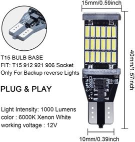 img 3 attached to 🔦 Супер яркие лампы заднего света LED Rayhoo 921 912 - безошибочный гнездо T15 906 W16W, Ксеноново-белый 6000K, 2 шт.