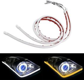 img 4 attached to 🚗 LEADTOPS 60CM Dual Color White-Amber Switchback Headlight LED Tube Strip Light DRL Daytime Running Light & Turn Signal Lamp for Car Auto Headlight
