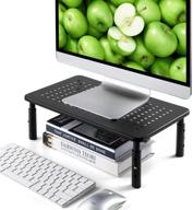loryergo monitor stand - adjustable height monitor riser with metal vented platform - ideal for office & home use logo