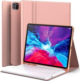 img 4 attached to 💻 Wireless Keyboard Case for iPad Pro 12.9 inch 2021-5th Gen / 2020-4th Gen / 2018-3rd Gen – Ultimate Protection Tablet Keyboard