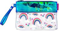 🌈 rainbow iridescent pouch by stephen joseph - unisex coin purse, no size us logo