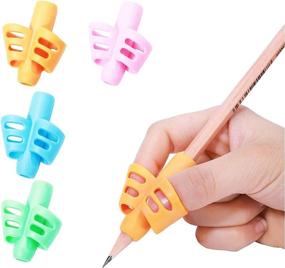 img 4 attached to ODDEL Pencil Grips - Enhancing Handwriting Skills with Ergonomic Pencil Holders for Kids, Preschoolers, and Toddlers - 10PACK (4PACK) School Supplies