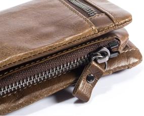 img 1 attached to 🧳 High-Capacity Genuine Leather Wallet with Zippers – Essential Men's Accessories for Wallets, Card Cases, and Money Organizers