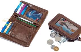 img 2 attached to 🧳 High-Capacity Genuine Leather Wallet with Zippers – Essential Men's Accessories for Wallets, Card Cases, and Money Organizers