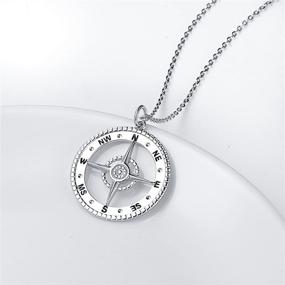 img 1 attached to 🧭 S925 Sterling Silver Viking Compass Pendant Necklace: A Stylish Unisex Jewelry Piece