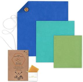 img 4 attached to 🌱 Premium Set of 6 Organic Beeswax Wraps, Reusable and Plastic-Free - Eco-Friendly Food Wraps for Sandwiches and Snacks, Includes 1 Large, 1 Medium, and 1 Small Wrap, with Button, Tie, and Refresh Wax for Extended Usage