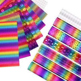 img 2 attached to 🌈 EHDIS Rainbow Pattern Holographic Adhesive Vinyl Sheets 12"x12" – Perfect for Crafts, Decoration, Stickers, Car Decals, Signs & Craft Cutters