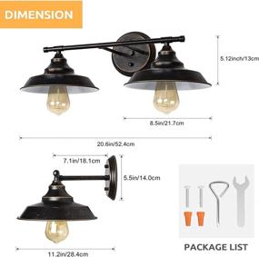 img 3 attached to 🚽 HAITRAL Bronze Bathroom Light Fixture: 2-Light Farmhouse Sconce for Kitchen, Living Room & More - Industrial Wall Light Fixture (Bulb Not Included)