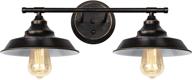 🚽 haitral bronze bathroom light fixture: 2-light farmhouse sconce for kitchen, living room & more - industrial wall light fixture (bulb not included) логотип