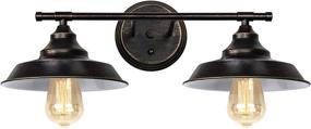 img 4 attached to 🚽 HAITRAL Bronze Bathroom Light Fixture: 2-Light Farmhouse Sconce for Kitchen, Living Room & More - Industrial Wall Light Fixture (Bulb Not Included)