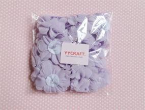 img 1 attached to YYCRAFT 20pcs Chiffon 2-inch Flower Rhinestone Pearl Set for Craft Projects - Lavender Delight