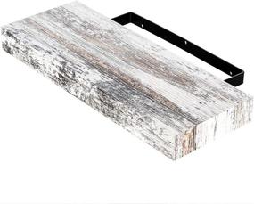 img 3 attached to Rustic White Wood Floating Shelves Set of 2 - Wall Mounted Shelf for Living Room, Bedroom by Scholartree