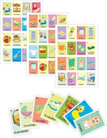 img 2 attached to 🎉 Spanish Baby Shower Game: 30 Players, 54-Card Deck with Glossy UV Varnish - Fun Way to Practice and Learn Spanish Language at Gender Reveal Parties