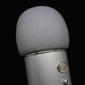 img 1 attached to 🎙️ Premium Foam Windscreen for Blue Yeti & Large Microphones - Ideal Pop Filter with Superior Quality Sponge Material (Silver)