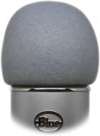 🎙️ premium foam windscreen for blue yeti & large microphones - ideal pop filter with superior quality sponge material (silver) logo