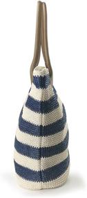 img 2 attached to 👜 Lightweight Striped Women's Tote Handbag with Synthetic Straw: Perfect for Travel