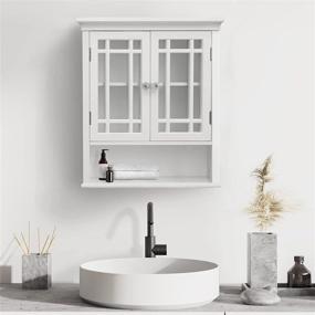 img 2 attached to 🚽 White Detachable Bathroom Cabinet by Teamson Home - One Size