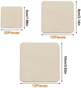 img 3 attached to 🪵 42 Piece Unfinished Blank Wood Square Slices Cutouts Set - 3 Sizes for DIY Arts Craft Project, Pyrography, Painting, Writing, Decoration - Meetory (10cm, 8cm, 5cm)