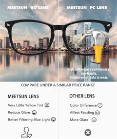 img 1 attached to 🌙 MEETSUN Blue Light Blocking Glasses with UV400 Transparent Lens - Reduce Eye Strain, Headaches, and Improve Sleep